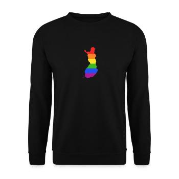 Finnland Regenbogenflagge für LGTBQ-Finnländer - Unisex Pullover - Schwarz - Vorne - Alina (178cm) & Michal (187cm)