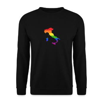Italien Regenbogenflagge für LGTBQ-Italiener - Unisex Pullover - Schwarz - Vorne - Alina (178cm) & Michal (187cm)