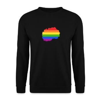 Nordmazedonien Regenbogen für LGTBQ-Mazedonier - Unisex Pullover - Schwarz - Vorne - Alina (178cm) & Michal (187cm)