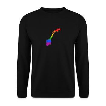 Norwegen Regenbogenflagge für stolze LGTB-Norweger - Unisex Pullover - Schwarz - Vorne - Alina (178cm) & Michal (187cm)