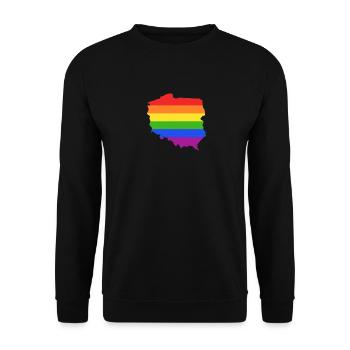 Polen Regenbogenflagge für stolze LGTBQ-Polen - Unisex Pullover - Schwarz - Vorne - Alina (178cm) & Michal (187cm)
