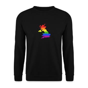 Vereinigtes Königreich Regenbogen für LGTBQ Briten - Unisex Pullover - Schwarz - Vorne - Alina (178cm) & Michal (187cm)