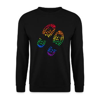 LGBT Footprint of LGBTQ Tolerance - Unisex Sweatshirt - black - Front - Alina (178cm) & Michal (187cm)