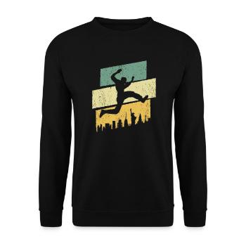 Freerunner Parkour Springen Freerunning - Unisex Pullover - Schwarz - Vorne - Alina (178cm) & Michal (187cm)