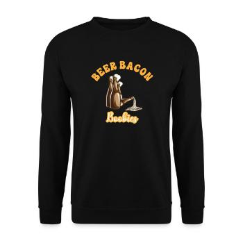 Beer Bacon Boobies - Unisex Sweatshirt - black - Front - Alina (178cm) & Michal (187cm)