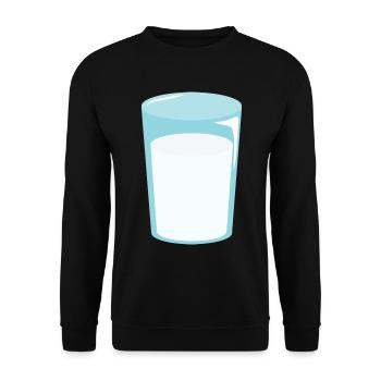Verre de lait - Sweat-shirt Unisexe - noir - Devant - Alina (178cm) & Michal (187cm)