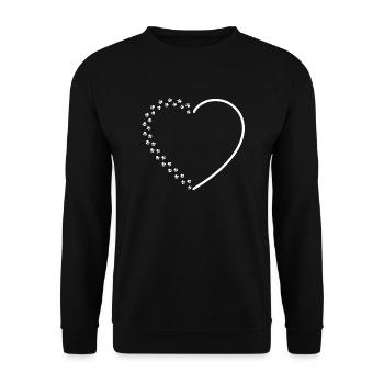 PAWS HEART - AMOUR ANIMAL - AMOUR CHIEN - AMOUR CHAT - Sweat-shirt Unisexe - noir - Devant - Alina (178cm) & Michal (187cm)