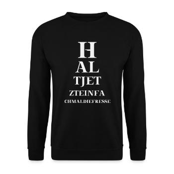Fresse halten lustig Geschenkidee Geschenk - Unisex Pullover - Schwarz - Vorne - Alina (178cm) & Michal (187cm)