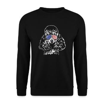 Miniature Poodle Poodle America Flag Dogs Wilsigns - Unisex Sweatshirt - black - Front - Alina (178cm) & Michal (187cm)