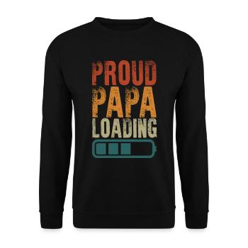 Proud daddy loading fathers Father's Day - Unisex Sweatshirt - black - Front - Alina (178cm) & Michal (187cm)