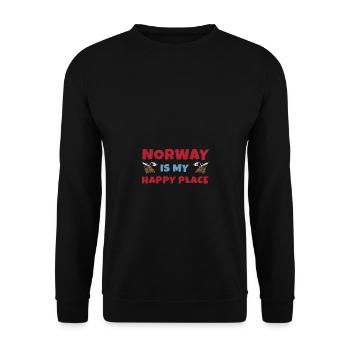Dictons norvégiens Voyage en Norvège - Sweat-shirt Unisexe - noir - Devant - Alina (178cm) & Michal (187cm)