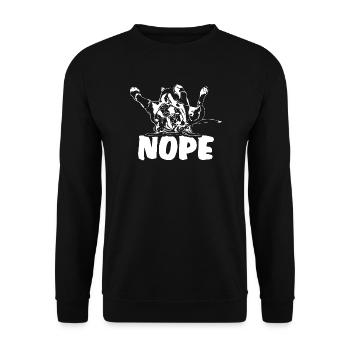 BOXER Nope Dog Saying Dogs Saying Dog Sports - Unisex Sweatshirt - black - Front - Alina (178cm) & Michal (187cm)