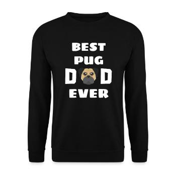 Bester Mops Papa aller Zeiten Hunde Vatertag Mops - Unisex Pullover - Schwarz - Vorne - Alina (178cm) & Michal (187cm)