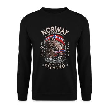 NORWAY FISHING - Nordkapp - 2025 - Unisex Pullover - Schwarz - Vorne - Alina (178cm) & Michal (187cm)