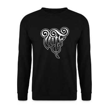 Hand lettering "WtF" - What the Fuck (white) - Unisex Sweatshirt - black - Front - Alina (178cm) & Michal (187cm)