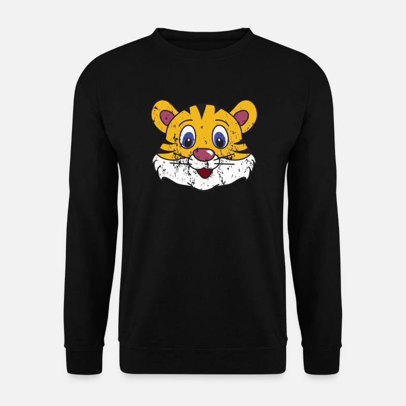 Retro Vintage Grunge Style Tiger - Unisex Pullover - Schwarz