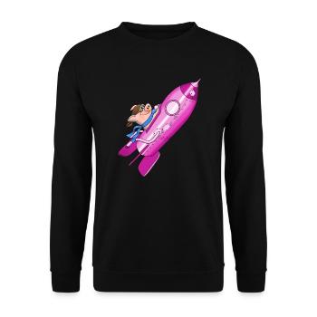 rocket - Unisex Sweatshirt - black - Front - Alina (178cm) & Michal (187cm)