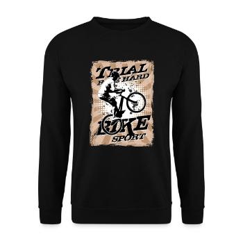 Bike Trial - Unisex Pullover - Schwarz - Vorne - Alina (178cm) & Michal (187cm)