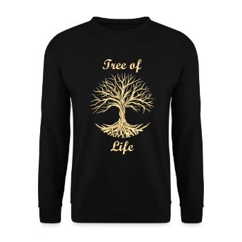 Baum des Lebens nordische Mythologie Geschenk - Unisex Pullover - Schwarz - Vorne - Alina (178cm) & Michal (187cm)