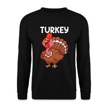 Turkey Turkey Turkey Saying Gift - Unisex Sweatshirt - black - Front - Alina (178cm) & Michal (187cm)