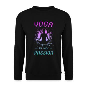 YOGA - Unisex Pullover - Schwarz - Vorne - Alina (178cm) & Michal (187cm)