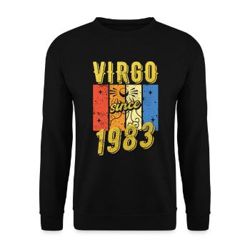 Vierge 1983 Cadeau d’anniversaire du zodiaque - Sweat-shirt Unisexe - noir - Devant - Alina (178cm) & Michal (187cm)