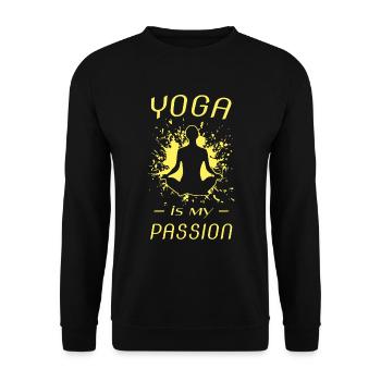 YOGA, Yogi - Unisex Pullover - Schwarz - Vorne - Alina (178cm) & Michal (187cm)
