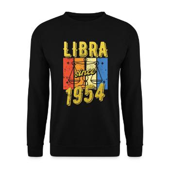 Balance 1954 Zodiac Cadeau d’anniversaire - Sweat-shirt Unisexe - noir - Devant - Alina (178cm) & Michal (187cm)