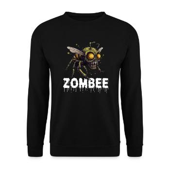 Zombee Halloween Horror Monster Zombie Bee Flower - Unisex Sweatshirt - black - Front - Alina (178cm) & Michal (187cm)