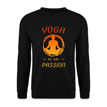 Yoga Namaste - Unisex Pullover - Schwarz - Vorne - Alina (178cm) & Michal (187cm)