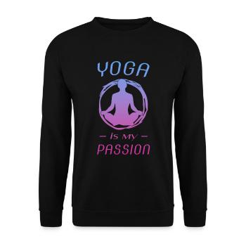 YOGA - Unisex Pullover - Schwarz - Vorne - Alina (178cm) & Michal (187cm)