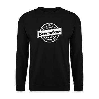 Super brocanteur - blanc - Sweat-shirt Unisexe - noir - Devant - Alina (178cm) & Michal (187cm)
