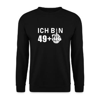 Ich bin 49 plus 1 - 50 Geburtstag - Unisex Pullover - Schwarz - Vorne - Alina (178cm) & Michal (187cm)