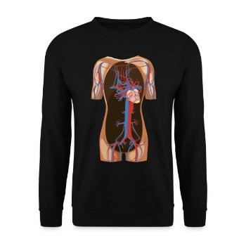 Circulation sanguine - Anatomie corps humain - Sweat-shirt Unisexe - noir - Devant - Alina (178cm) & Michal (187cm)