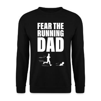 Fear the running dad. " Dad and Baby Fun " - Unisex Sweatshirt - black - Front - Alina (178cm) & Michal (187cm)