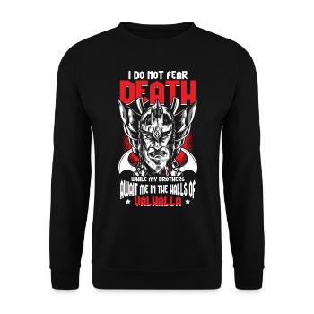 Viking Mythology Warriors - Unisex Sweatshirt - black - Front - Alina (178cm) & Michal (187cm)