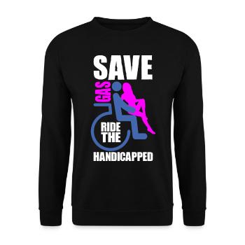 Behindert Humor Lustig - Unisex Pullover - Schwarz - Vorne - Alina (178cm) & Michal (187cm)