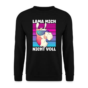 Lama mich nicht voll Lama Spruch Alpaka Sprüche - Unisex Pullover - Schwarz - Vorne - Alina (178cm) & Michal (187cm)