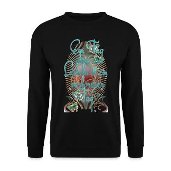Schmetterling ohne lächeln verlorener Tag Emotion - Unisex Pullover - Schwarz - Vorne - Alina (178cm) & Michal (187cm)