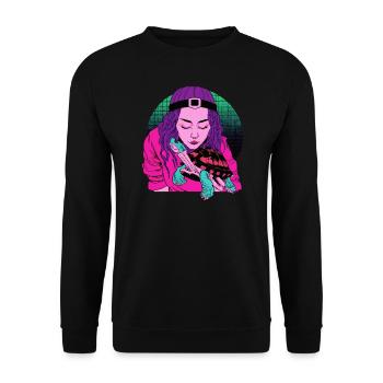 Turtle Love - Unisex Sweatshirt - black - Front - Alina (178cm) & Michal (187cm)
