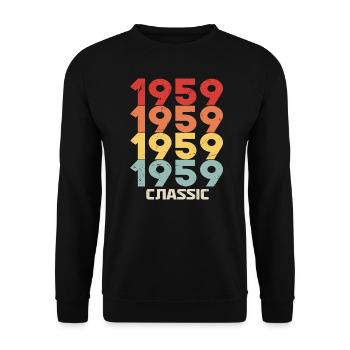 1959 Jubilé dans un style vintage classique 1959 - Sweat-shirt Unisexe - noir - Devant - Alina (178cm) & Michal (187cm)