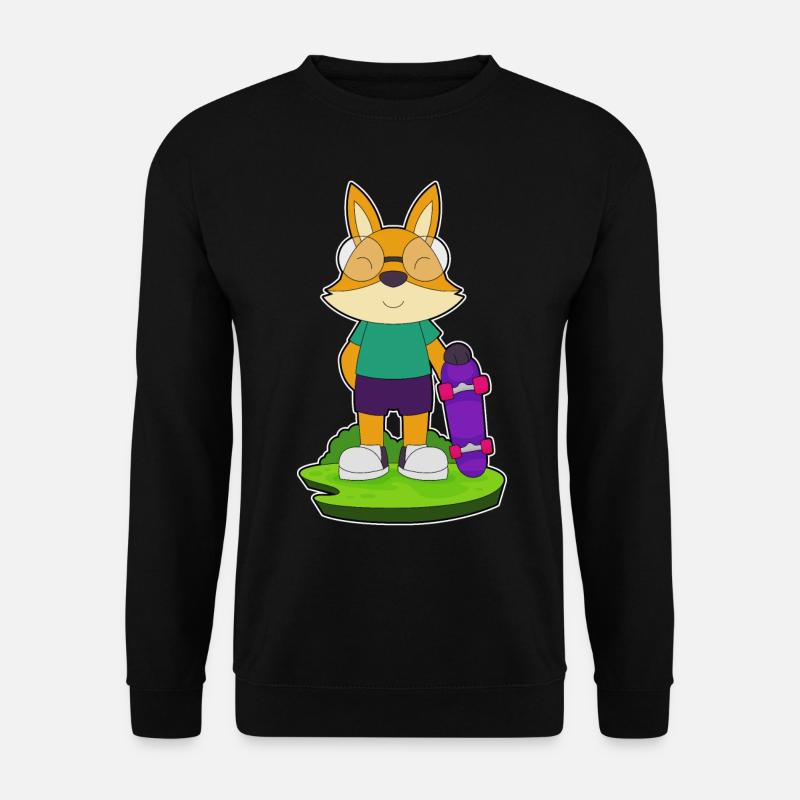 Fox Skater Skateboard - Sweat-shirt Unisexe - noir