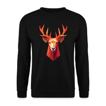 Deer Deer Head Low Poly Logo Design - Sweat-shirt Unisexe - noir - Devant - Alina (178cm) & Michal (187cm)