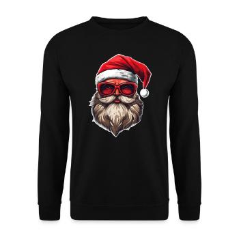 Ugly Christmas Santa Clause Logo Design - Unisex Sweatshirt - black - Front - Alina (178cm) & Michal (187cm)