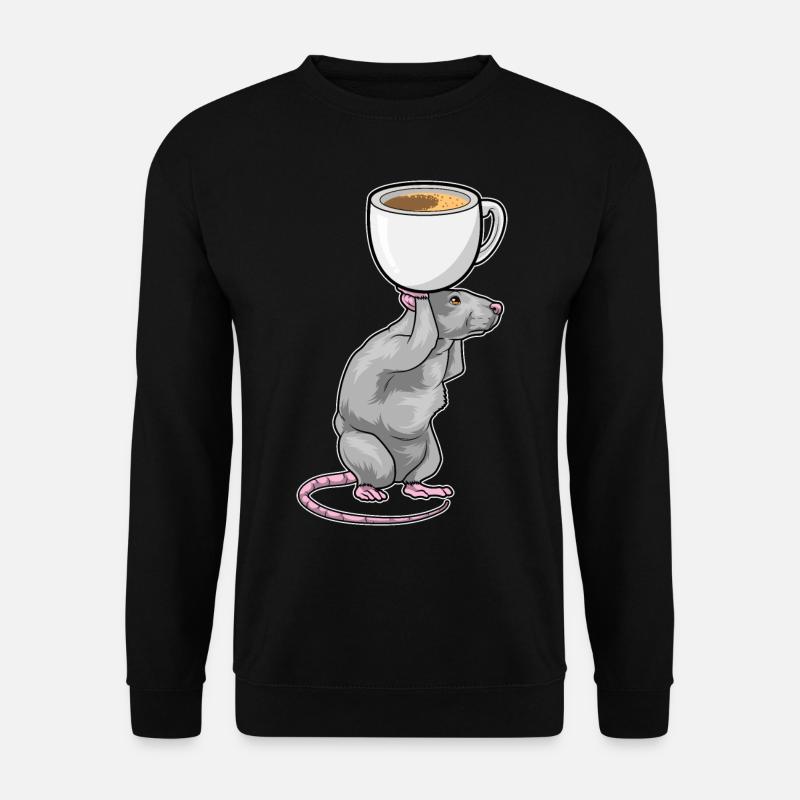 Tasse à café souris - Sweat-shirt Unisexe - noir