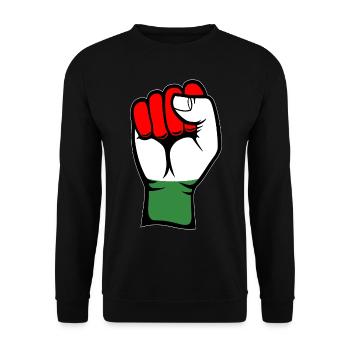 Poing du drapeau de la Hongrie - Sweat-shirt Unisexe - noir - Devant - Alina (178cm) & Michal (187cm)