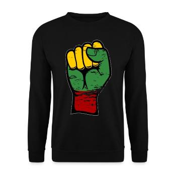Poing du drapeau de la Lituanie utilisé - Sweat-shirt Unisexe - noir - Devant - Alina (178cm) & Michal (187cm)