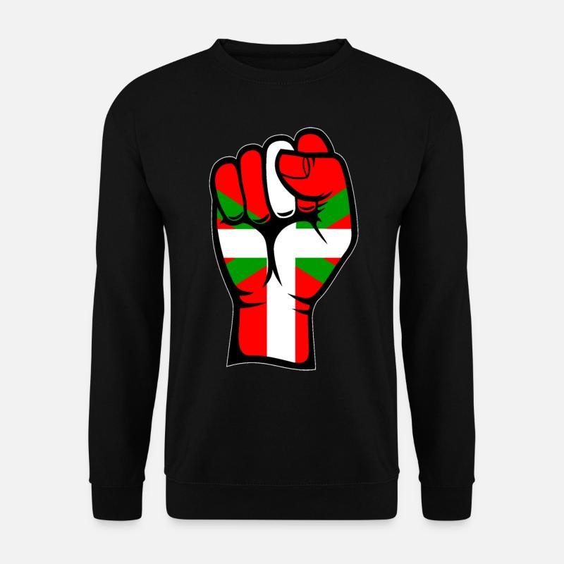 Baskische Flagge Faust - Unisex Pullover - Schwarz