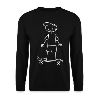 Skateboard Skaten Skateboarding Skater Skate - Unisex Pullover - Schwarz - Vorne - Alina (178cm) & Michal (187cm)