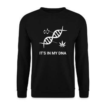 Cannabis Blatt DNA - Unisex Pullover - Schwarz - Vorne - Alina (178cm) & Michal (187cm)